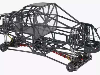 Monster Truck Bigfoot Frame and Chasis 3D model