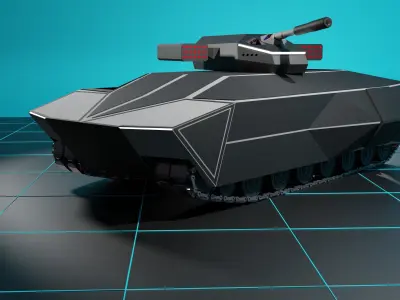 Tank tracks Octagonal Pads Low-poly 3D model