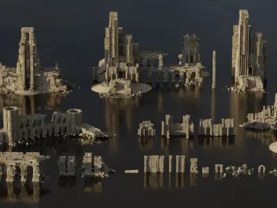 Ancient temple - Ultimate - Old ruins - 3D Kitbash Asset Pack Low-poly 3D model