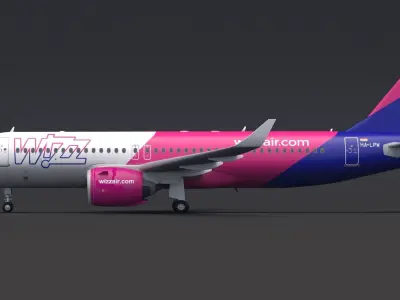 WizzAir A320neo 3D model