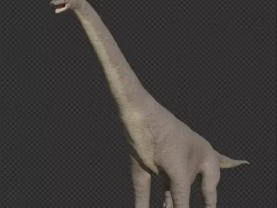 Brachiosaurus dinosaur model rigged Low-poly 3D model