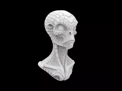 Bust of an alien 3D Print Model 3D print model