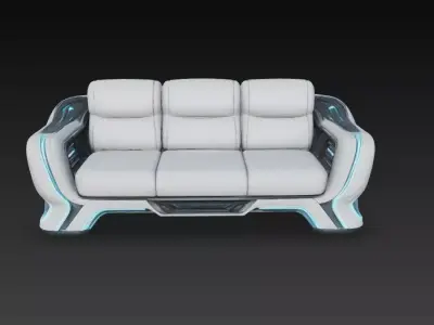 Sci-Fi Sofa Low-poly 3D model