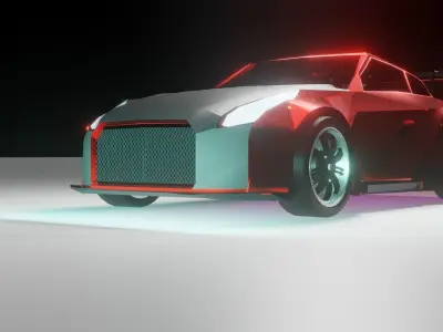 Nissan gtr low poly Free low-poly 3D model