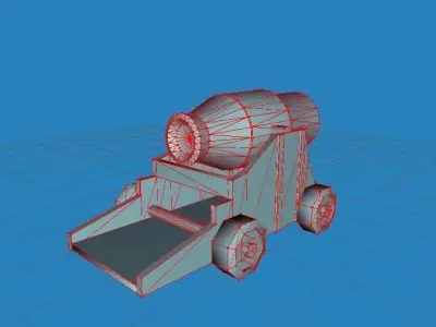 fantasy cannon Low-poly 3D model