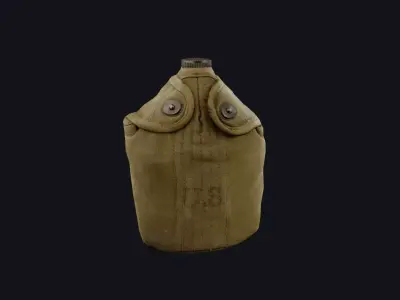 World War 2 US Water Jug Low-poly 3D model