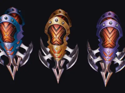 Claw Hand Futuristic Claws Glove Blade Cutting Edged Wedge Low-poly 3D model