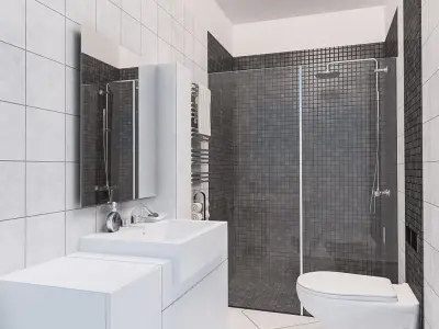 Modern Bathroom Scene 3D model get