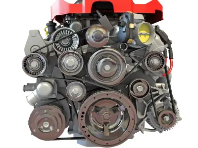 V8 Supercharged Engine 3D model