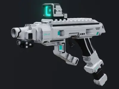 Sci-fi Pistol Free low-poly 3D model