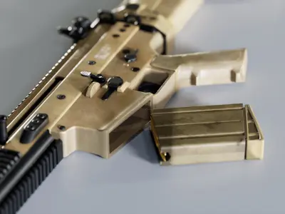 SCAR-H Assault Rifle Low-poly 3D model