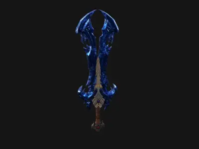 Glinder the fantasy sword Low-poly 3D model