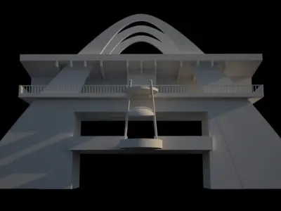 GHANA INDEPENDENCE SQUARE COMPLETE Low-poly 3D model