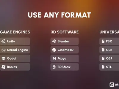 Inferno World Low-poly 3D model