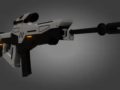Sci-Fi Rifle Gun - Low Poly - Game Ready - PBR Low-poly 3D model