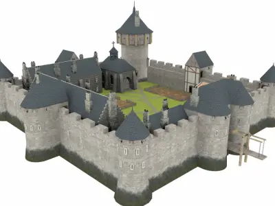 XIIIth century French Castle 3D model
