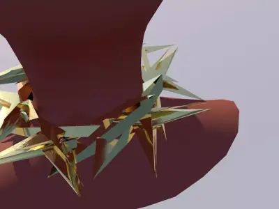 Necklace apocalyptic virtual fashion element Golden Stars 3D model