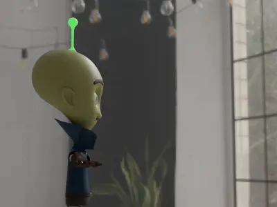 cartoon Alien Free low-poly 3D model