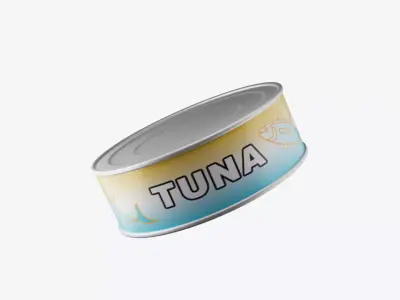 Tuna Can Texturized Oil glossy 3D model