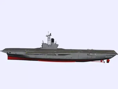 ARA 25 de Mayo Aircraft Carrier Low-poly 3D model