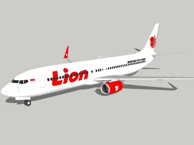 Boeing 737-800 Lion Air Low-poly 3D model