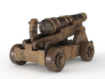 Battle Cannon Low-poly 3D model