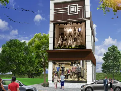 building where hotel is located Low-poly 3D model