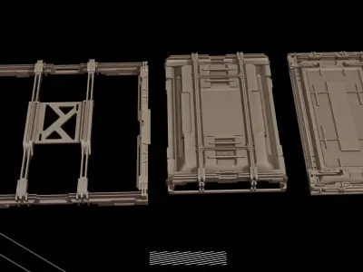  26 Sci fi Industrial panel Kitbash 3D model