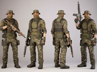 Casual Soldier 29 Low-poly 3D model