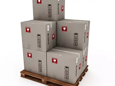 3D Warehouse Box Model 4 Low-poly 3D model