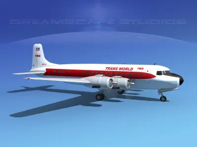 Douglas DC-6 Trans World Airlines 3D model