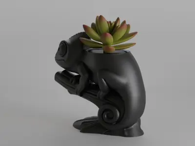 Chameleon Planter 3D print model