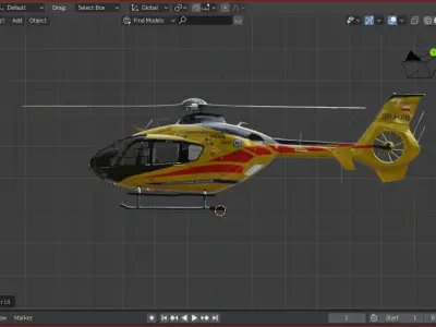 Helicopters helicopter flying in sky Low-poly 3D model