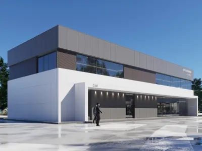 building modern office Low-poly 3D model