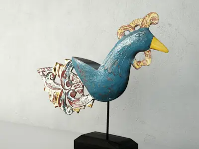 Antique Peacock on Stand by Jeffan 3D model