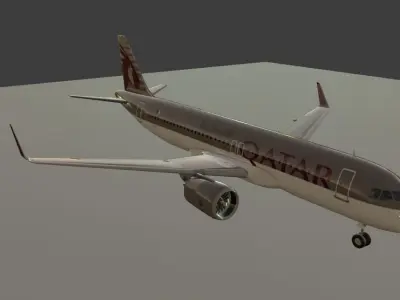 Qatar airways a320neo 3d model Low-poly 3D model