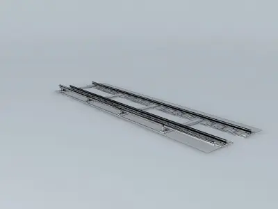 Subway Tracks Detailed Free 3D model