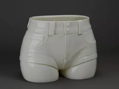 3D Printed Shorts Flower Pot - Funny Jeans Planter STL 3D print model