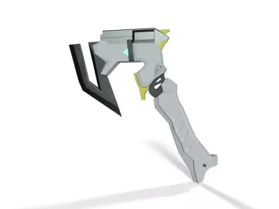 Sci-Fi Hand Axe Mini Low-poly 3D model