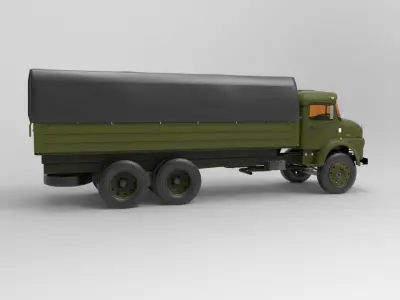 Old Mercedes Benz Military Truck 3D model