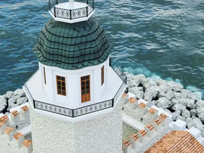 Maiden Tower - Restorated - Yeni Kiz Kulesi 3D Low Poly Model Low-poly 3D model