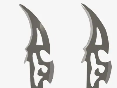 Ninja Dual Weapon Blade Low-poly 3D model