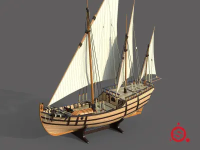 LaNina ship low-poly Low-poly 3D model