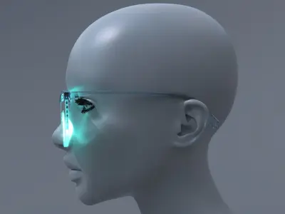 Sci fi military and Fashion glasses 3D model