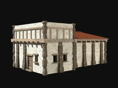 ANCIENT GREEK ROMAN STONE ROME HOUSE HUT BUILDING COLLECTION Low-poly 3D model