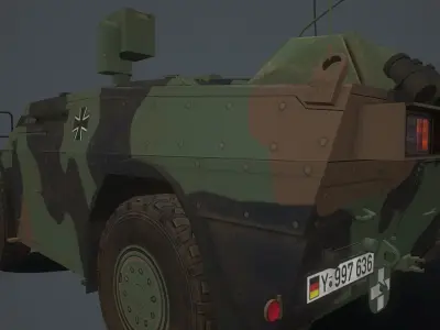 Fennek army vehicle Low-poly 3D model