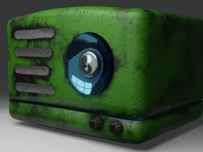 old radio Low-poly 3D model