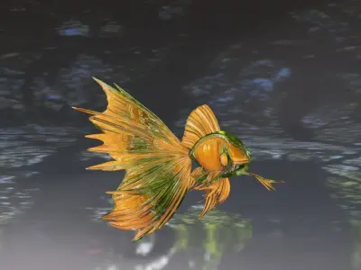 3d character fish animal  3D model