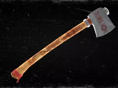 Tribal Ritual Axe Low-poly 3D model