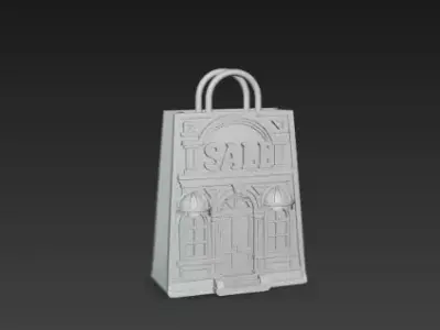 3D Black Store Bag Architecture Black Friday 3D print model